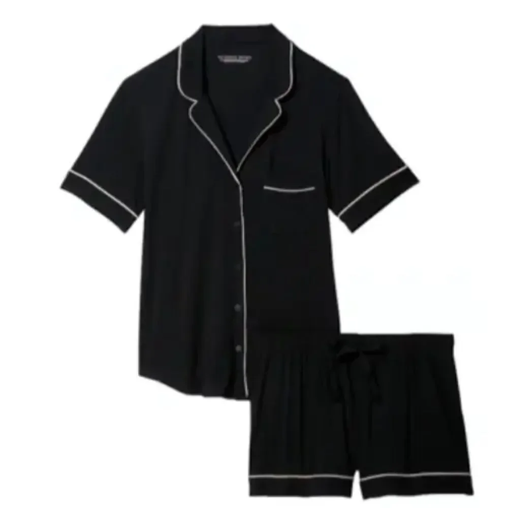 Victoria's Secret Black and White Trim Pajama Set - Picture 2 of 8